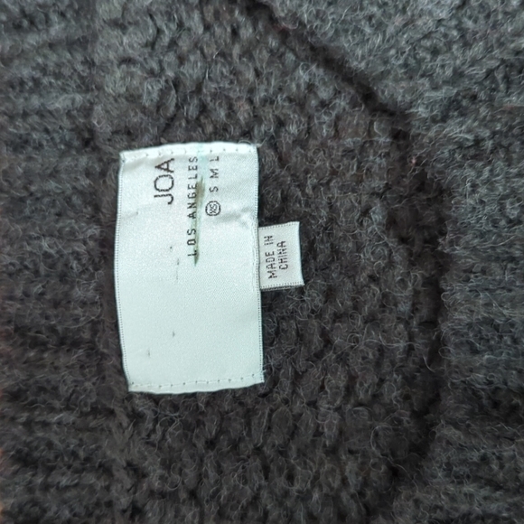 JOA polka dot Sweater chunky warm gray neutral/ metallic wool blend boxy knit XS - Picture 4 of 10